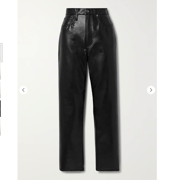 AGOLDE Black 90's Pinch Waist Leather Pants 'XS' - Picture 2 of 5